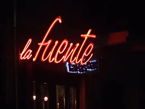 Neon la fuente nocą