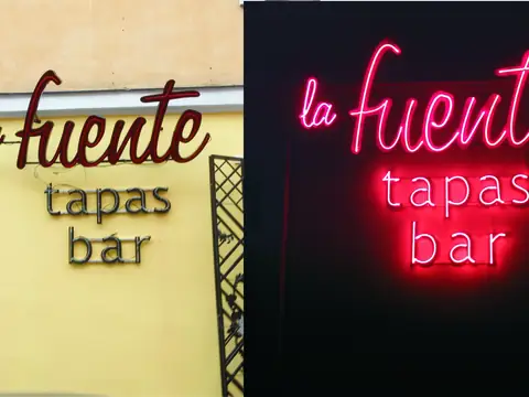 Neon la fuente tapas bar – w dzień i w nocy